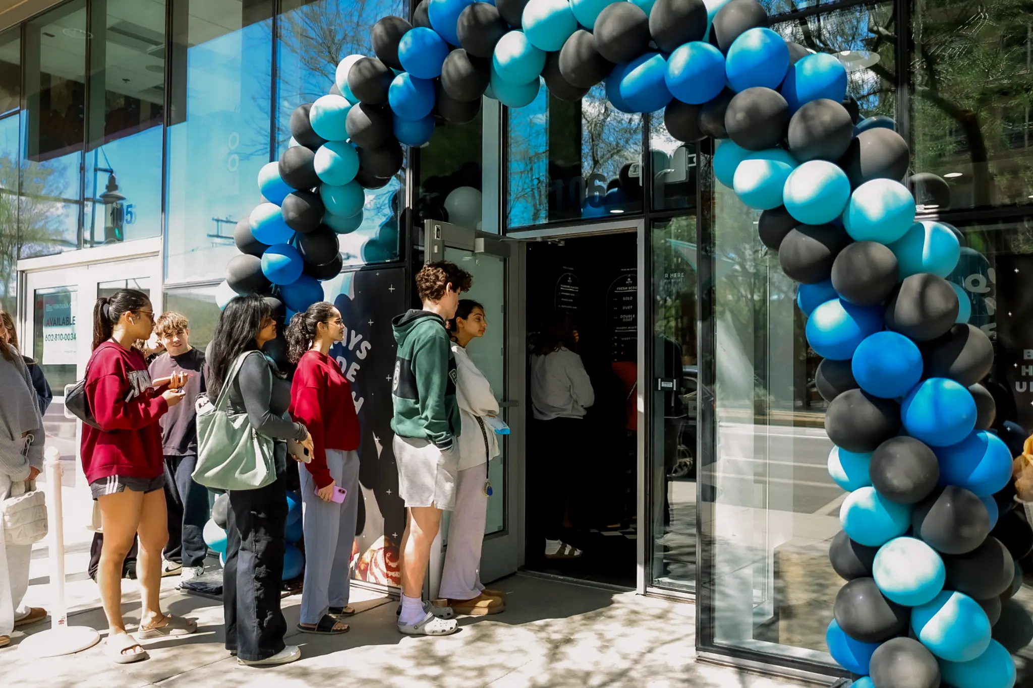 Customers lined up at Nite Creamery grand opening in Tempe, Arizona
